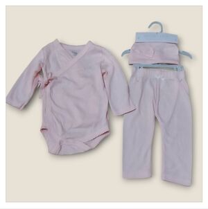 NWT Shabby Chic 3 Pc Pink Baby Apparel Set ~sz 9-12 M